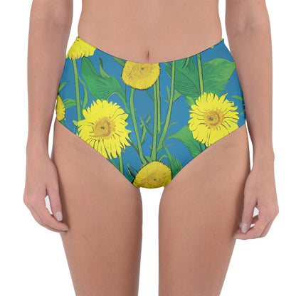 Sunflower Reversible High-Waist Bikini Bottoms