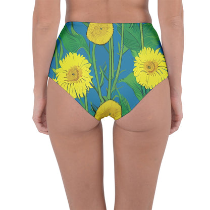 Sunflower Reversible High-Waist Bikini Bottoms