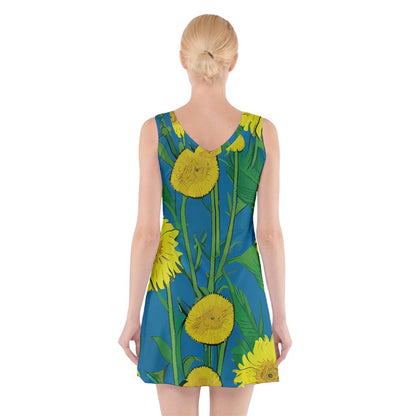 Sunflower V-Neck Sleeveless Dress