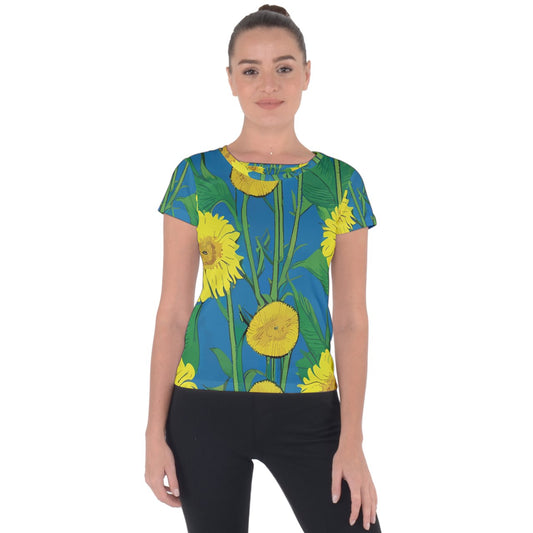 Sunflower Short Sleeve Sports Top