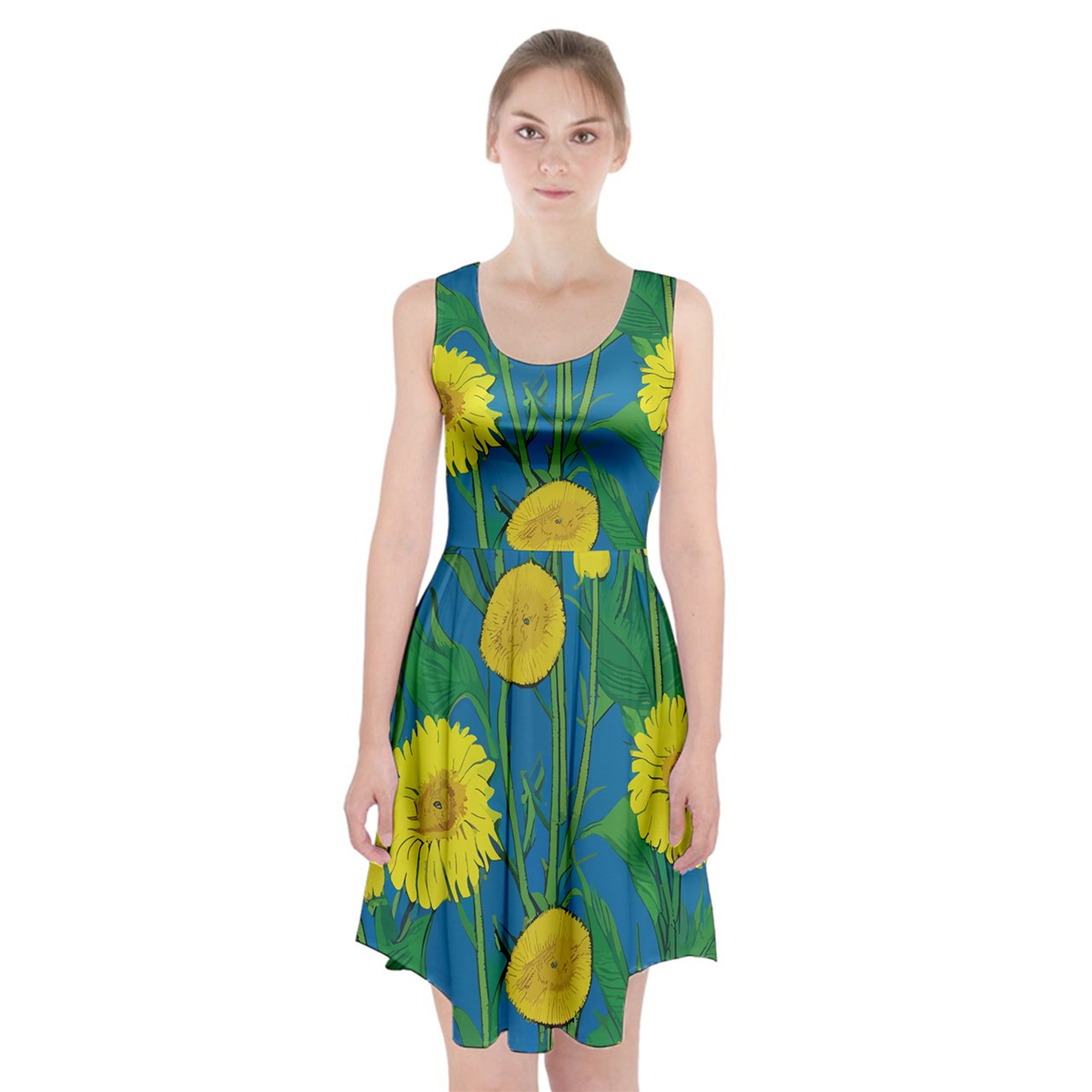 Sunflower Racerback Midi Dress