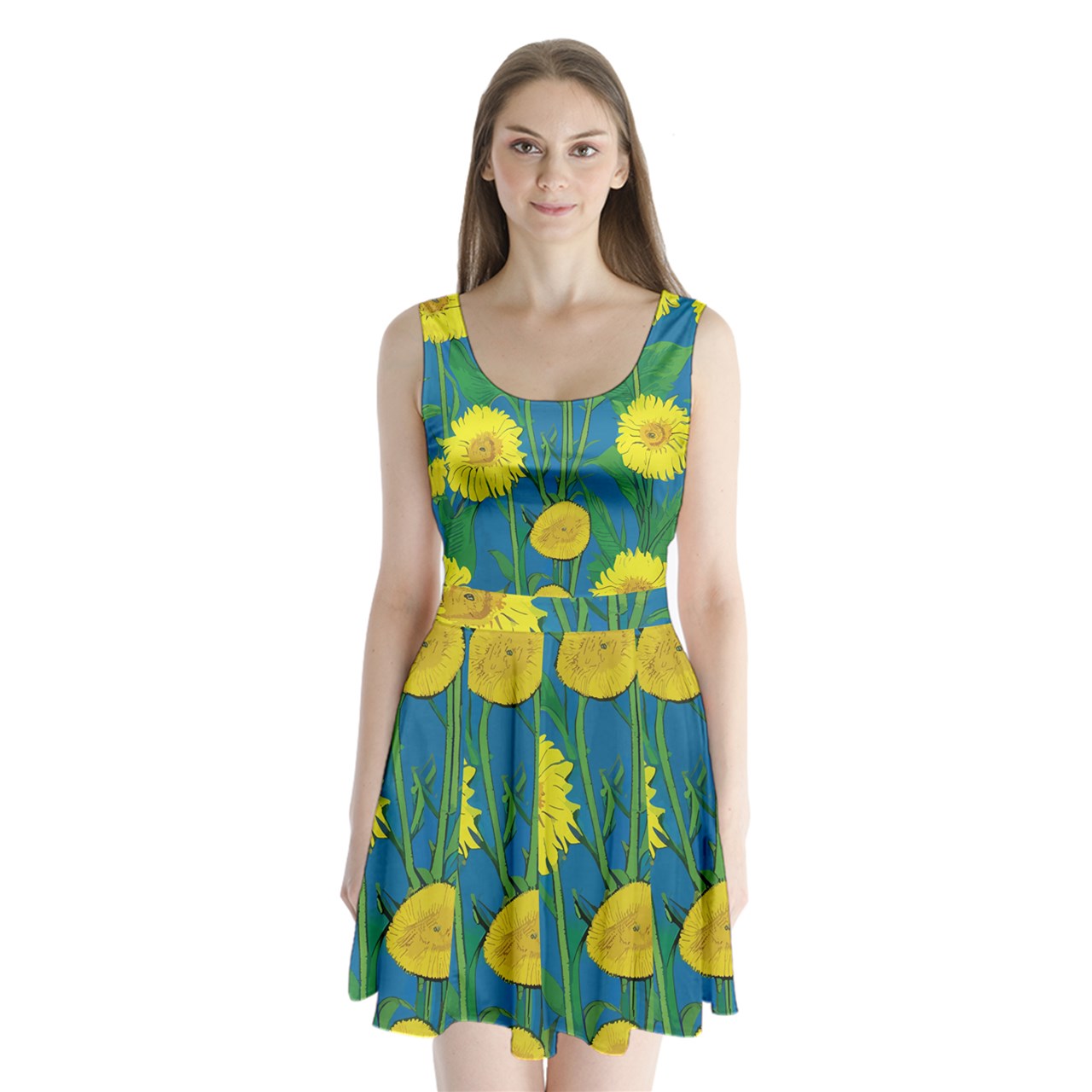 Sunflower Split Back Mini Dress