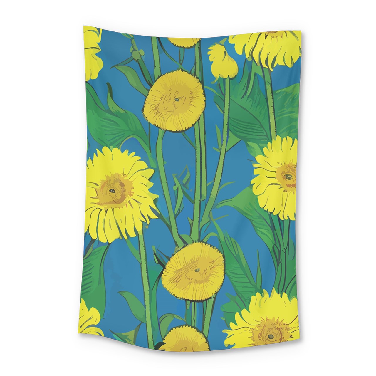 Handmade Sunflower Small Tapestry, Wall Decor, Picnic Accessory, Cotton Polyester Blend, Machine Washable, Single Side Printing, Custom Order Available, Floral Tapestry, Boho Decor