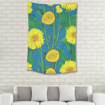 Handmade Sunflower Small Tapestry, Wall Decor, Picnic Accessory, Cotton Polyester Blend, Machine Washable, Single Side Printing, Custom Order Available, Floral Tapestry, Boho Decor