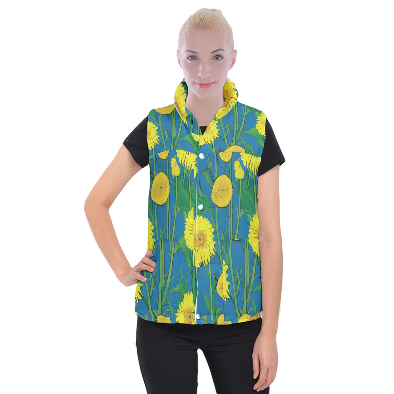 Sunflower Women's Button Up Vest