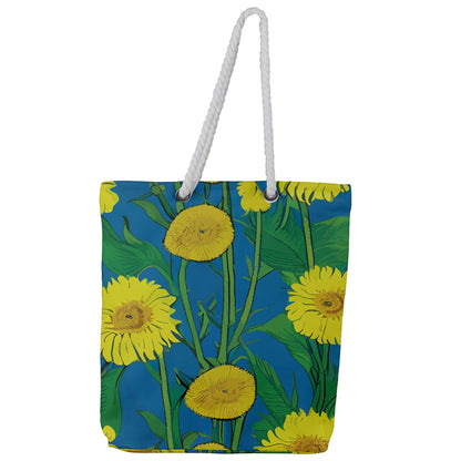 Sunflower Full Print Rope Handle Tote (Large)