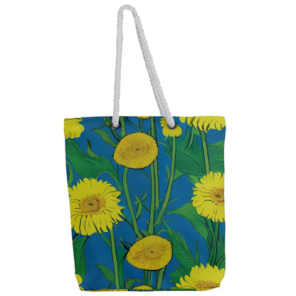 Sunflower Full Print Rope Handle Tote (Large)