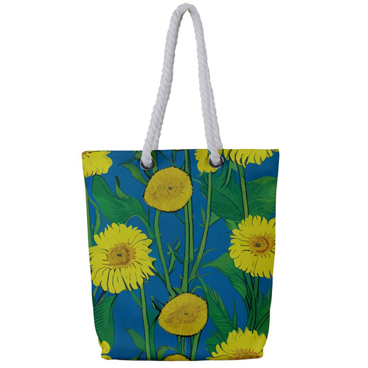 Sunflower Full Print Rope Handle Tote (Small)