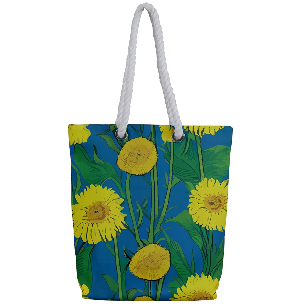 Sunflower Full Print Rope Handle Tote (Small)