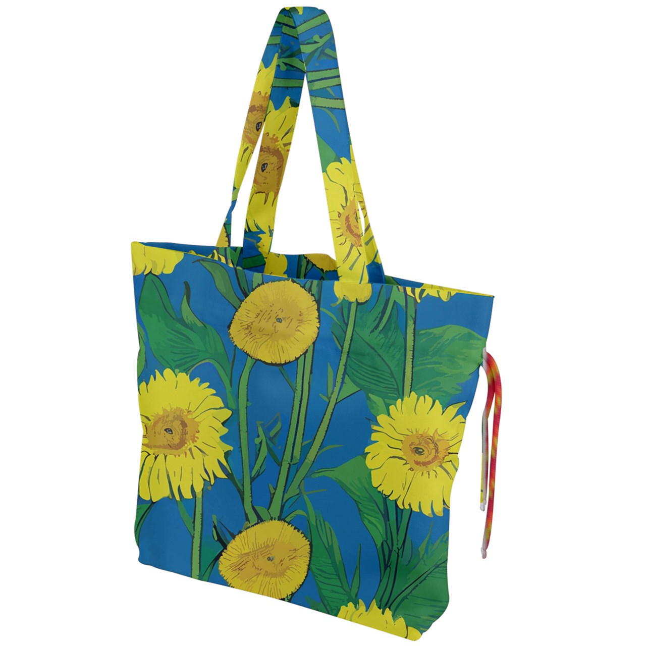 Sunflower Drawstring Tote Bag