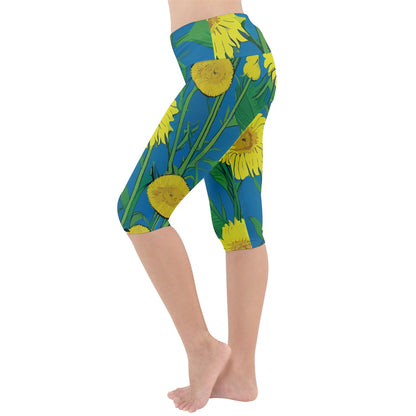 Sunflower Lightweight Velour Cropped Yoga Leggings