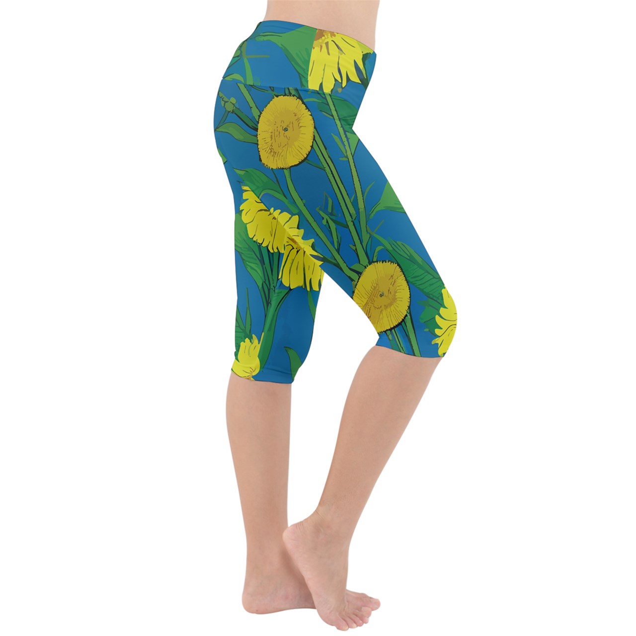 Sunflower Lightweight Velour Cropped Yoga Leggings