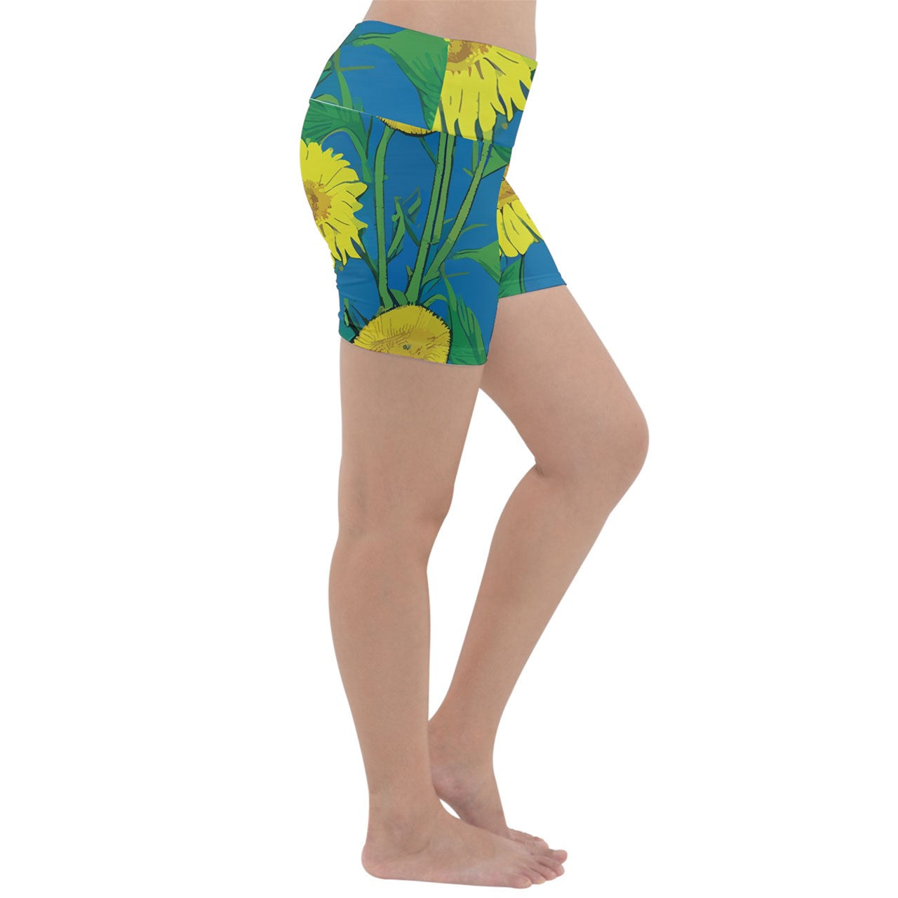 Sunflower Lightweight Velour Yoga Shorts