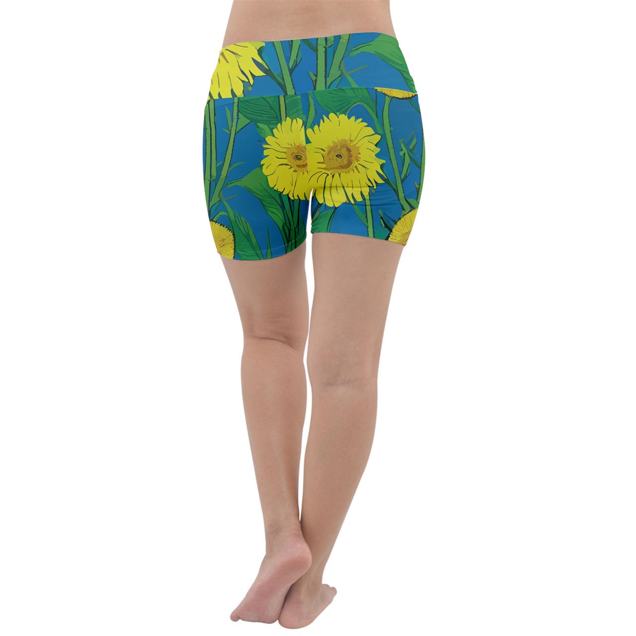 Sunflower Lightweight Velour Yoga Shorts