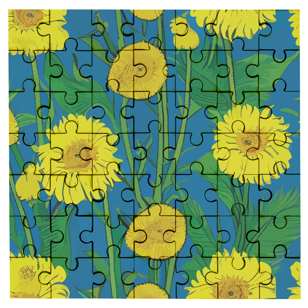 Sunflower Wooden Puzzle Square