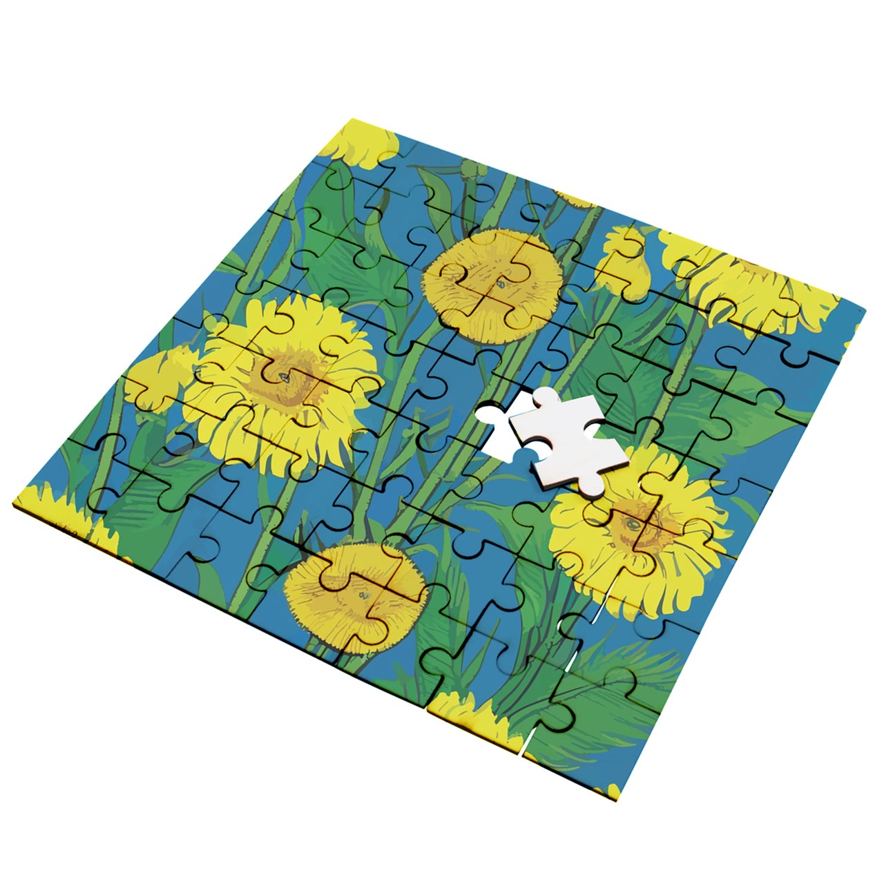 Sunflower Wooden Puzzle Square