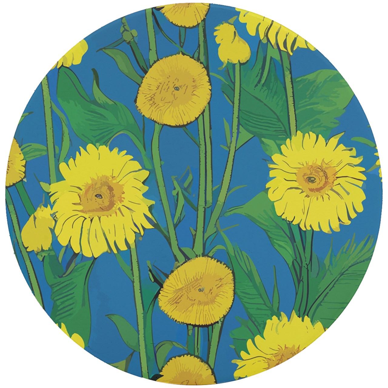 Sunflower UV Print Round Tile Coaster