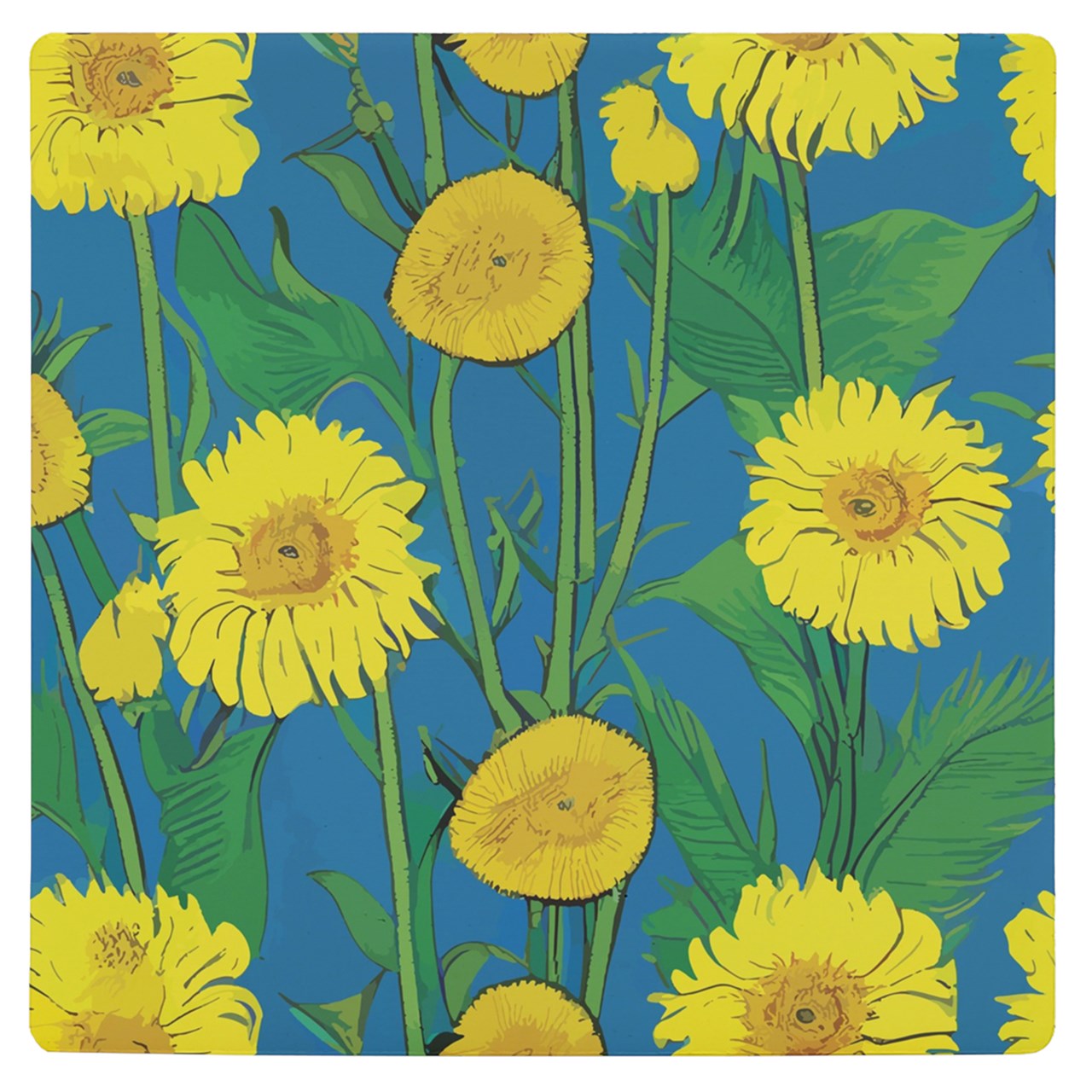 Sunflower UV Print Square Tile Coaster