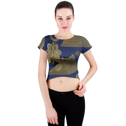 African | Ethnic | Crew Neck Crop Top