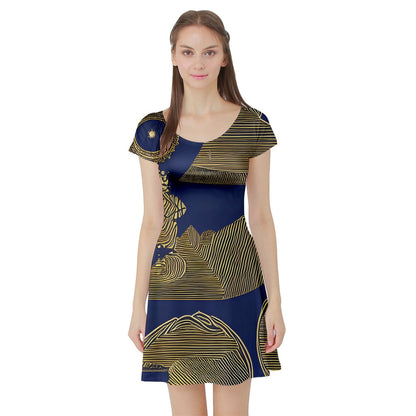 African | Ethnic | Short Sleeve Skater Dress