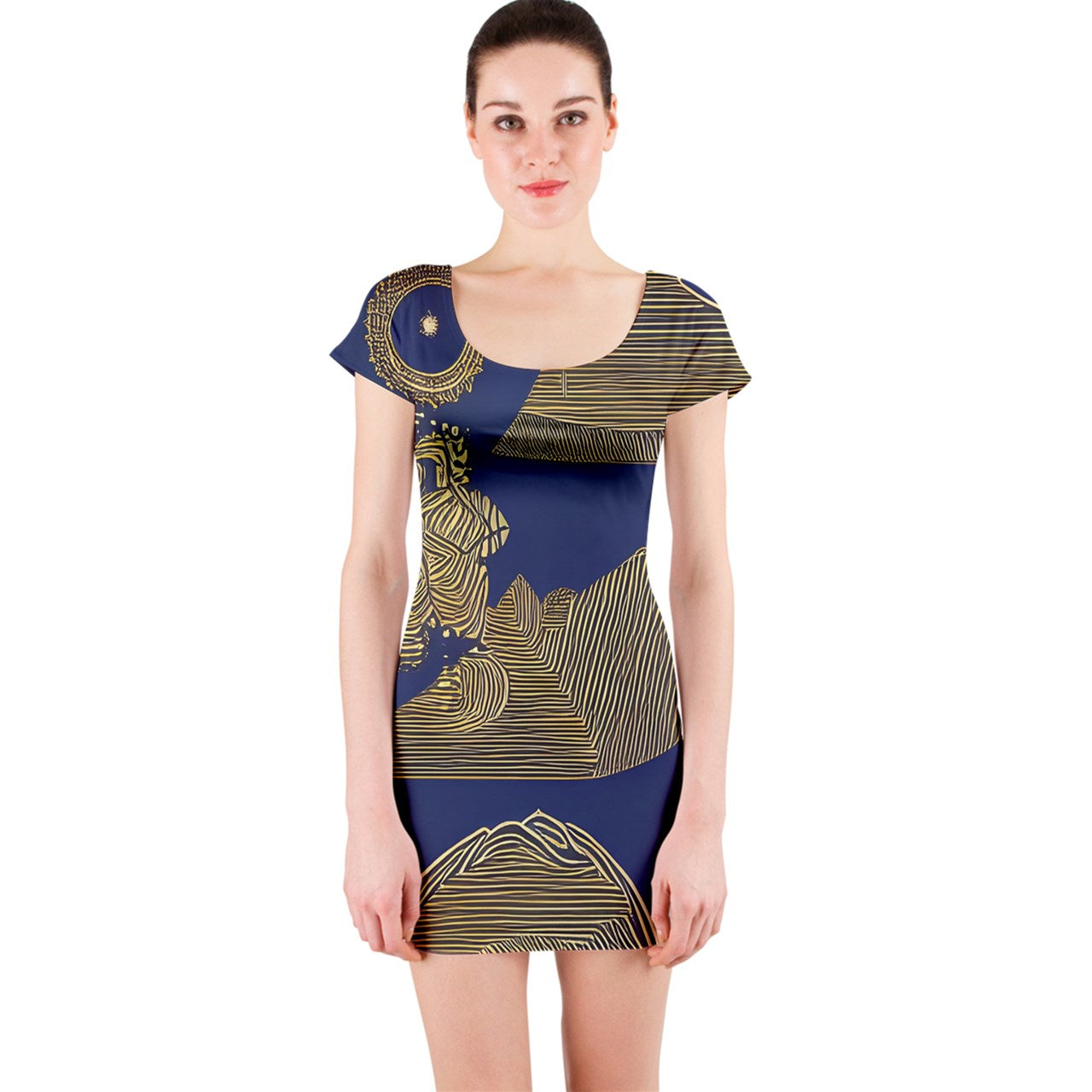 African | Ethnic | Short Sleeve Bodycon Dress