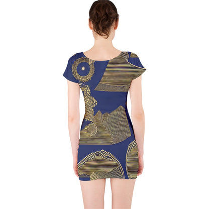 African | Ethnic | Short Sleeve Bodycon Dress