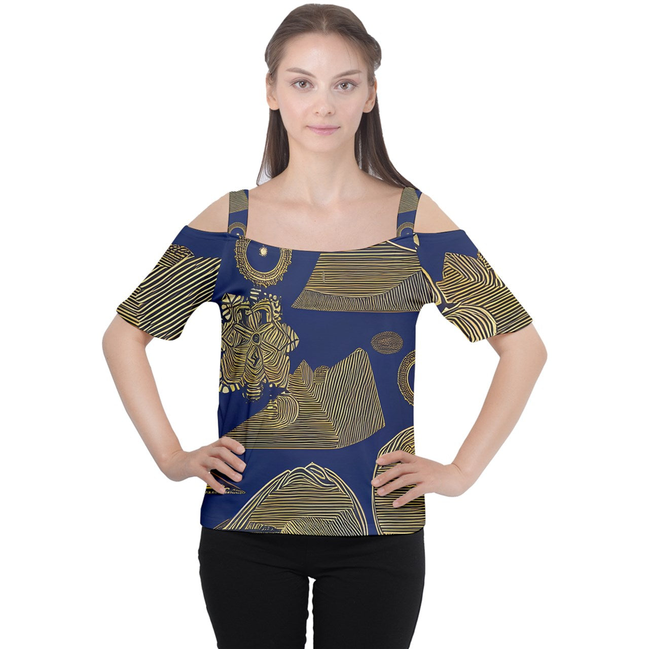 African | Ethnic | Cutout Shoulder Tee