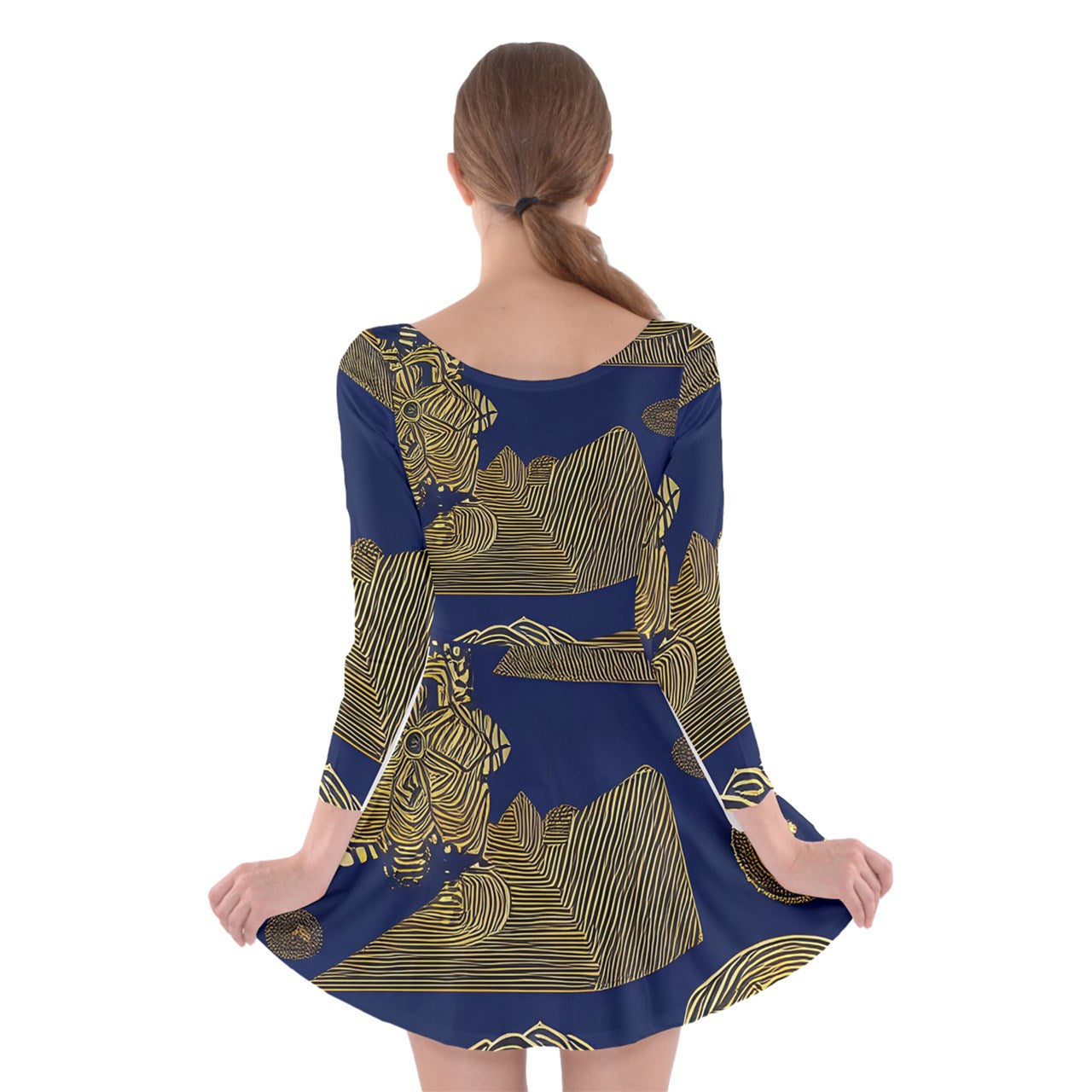 African | Ethnic |  Long Sleeve Skater Dress