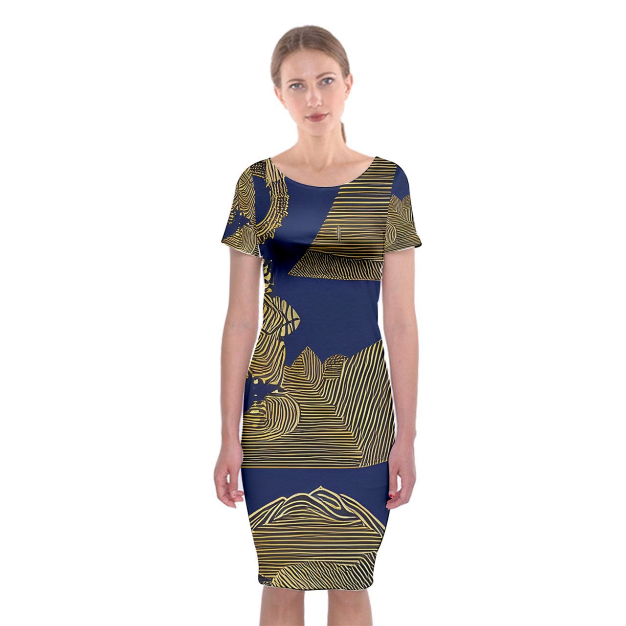 African | Ethnic | Classic Short Sleeve Midi Dress