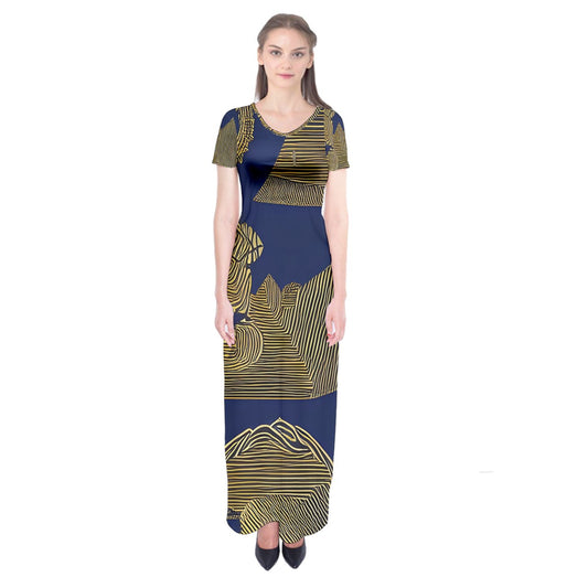 African | Ethnic | Short Sleeve Maxi Dress