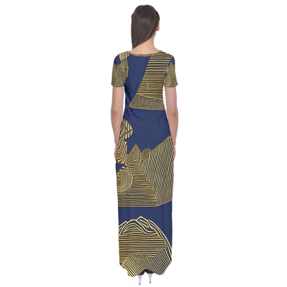 African | Ethnic | Short Sleeve Maxi Dress