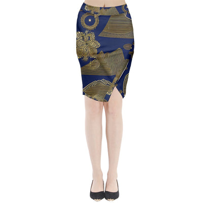 African | Ethnic  Midi Wrap Pencil Skirt