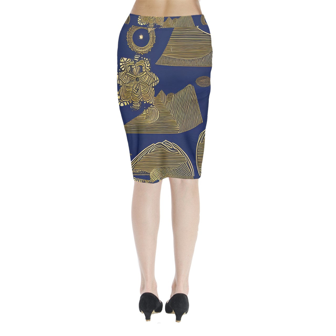 African | Ethnic  Midi Wrap Pencil Skirt