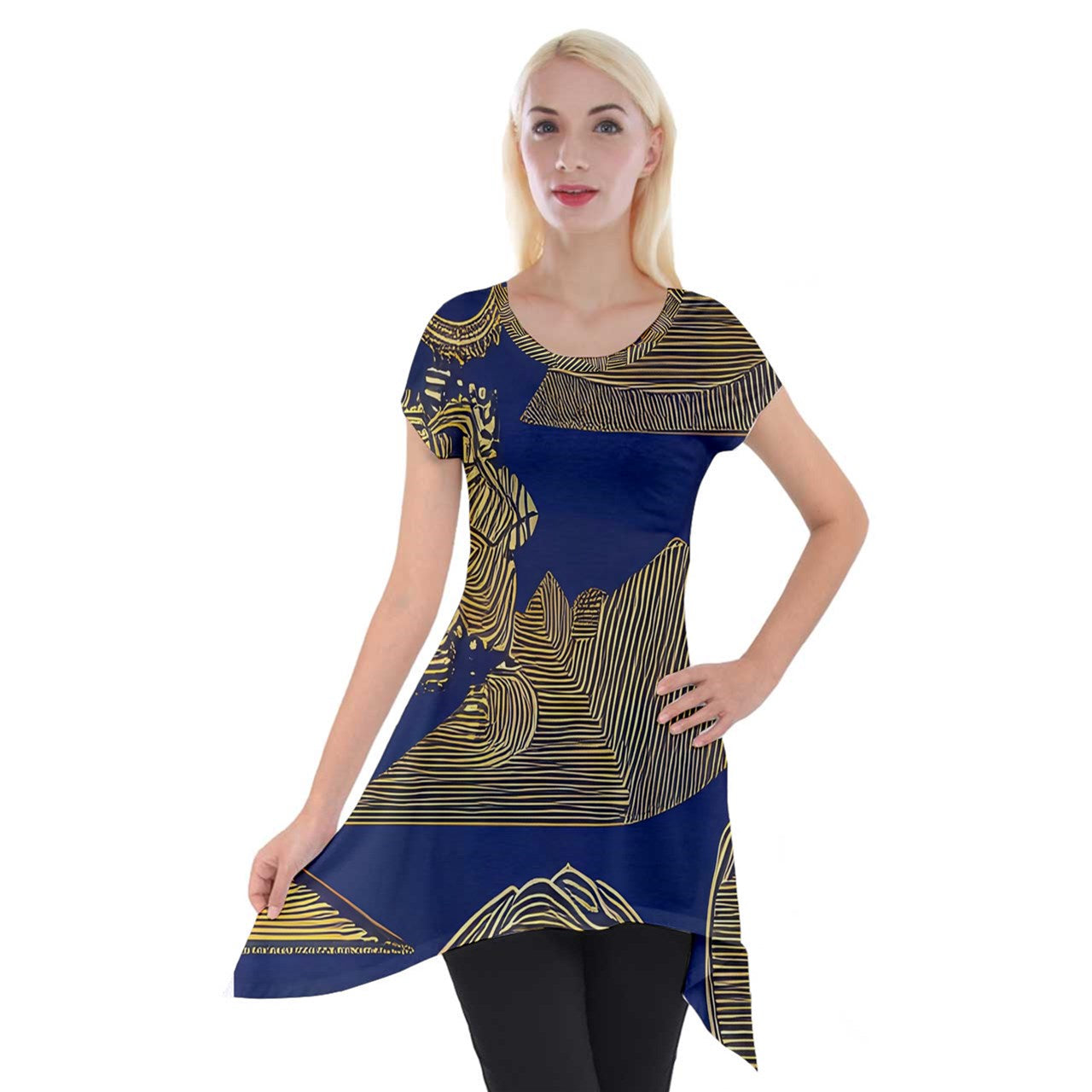 African | Ethnic | Short Sleeve Side Drop Tunic