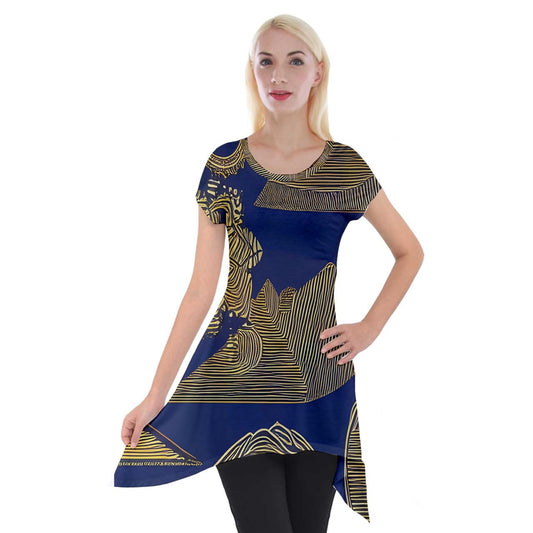 African | Ethnic | Short Sleeve Side Drop Tunic