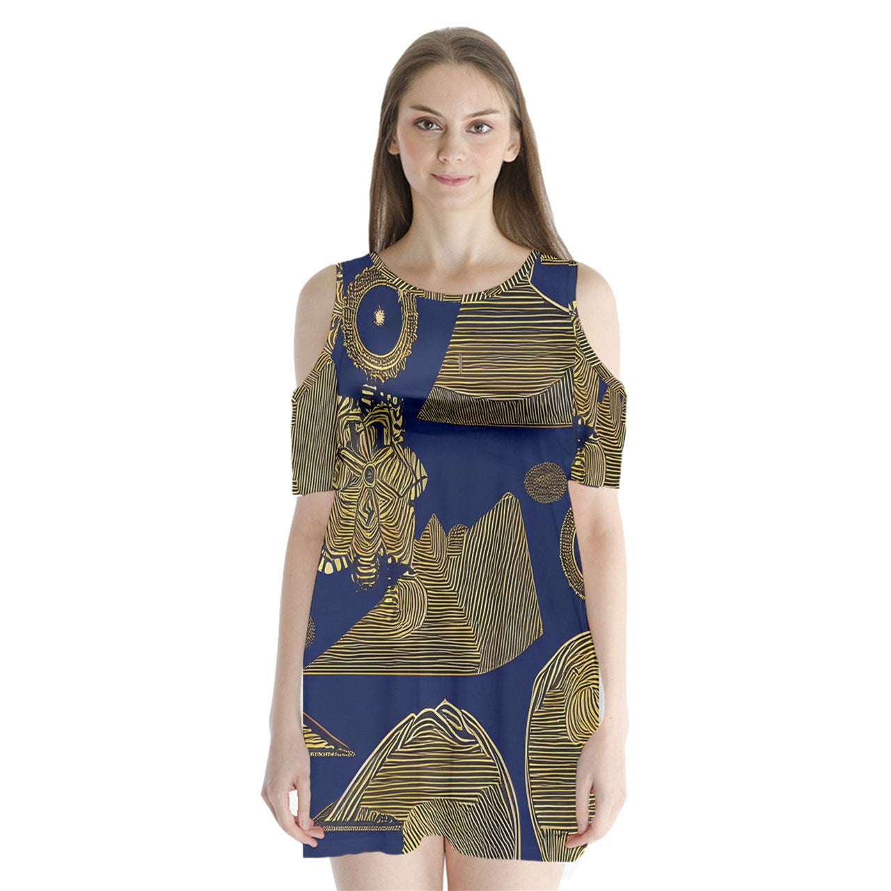 African | Ethnic | Shoulder Cutout Velvet One Piece