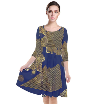 African | Ethnic  Quarter Sleeve Waist Band Dress