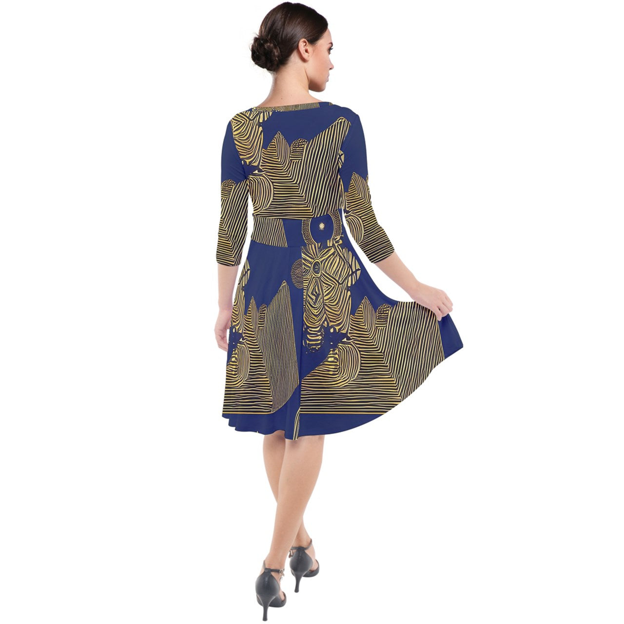 African | Ethnic  Quarter Sleeve Waist Band Dress