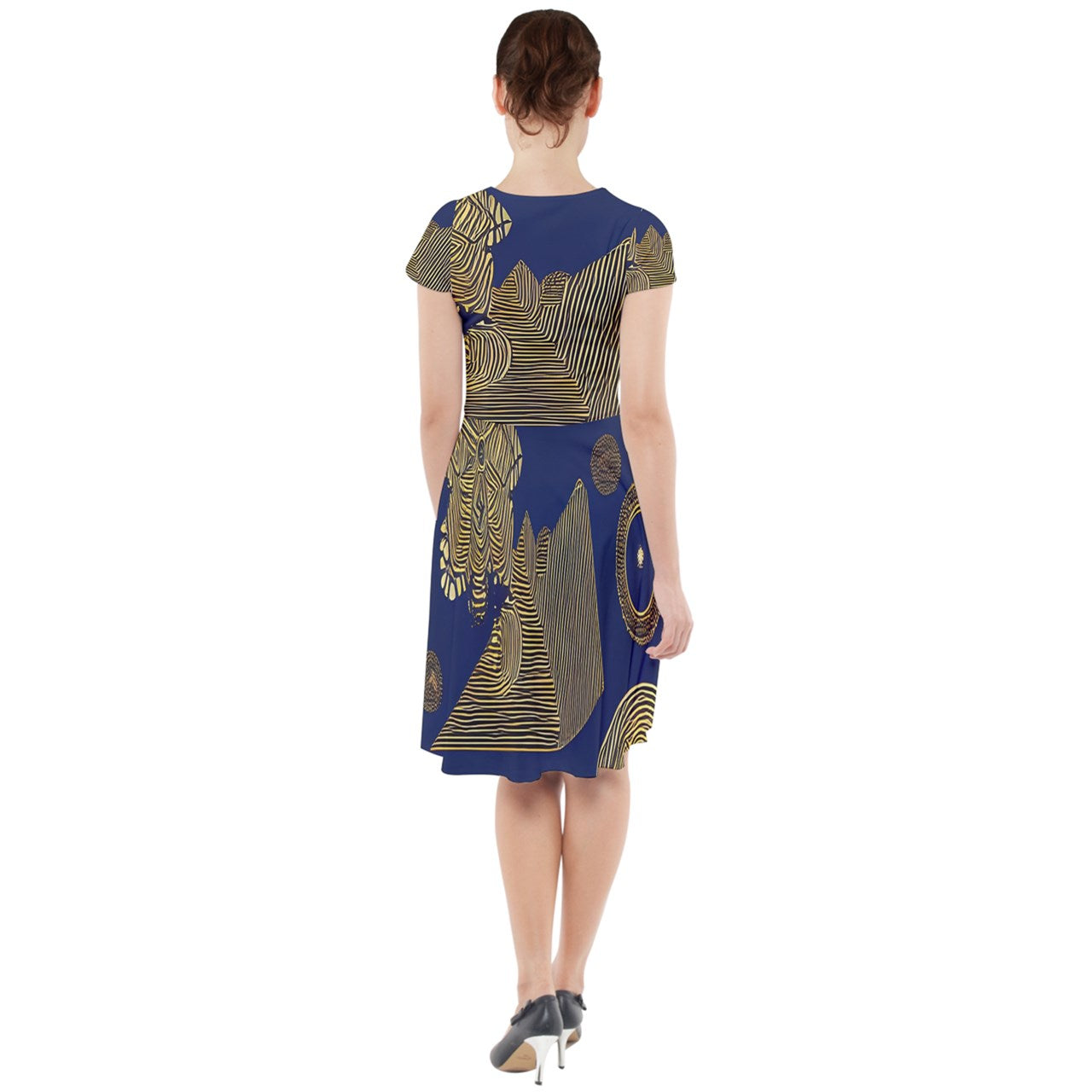 African | Ethnic Cap Sleeve Midi Dress