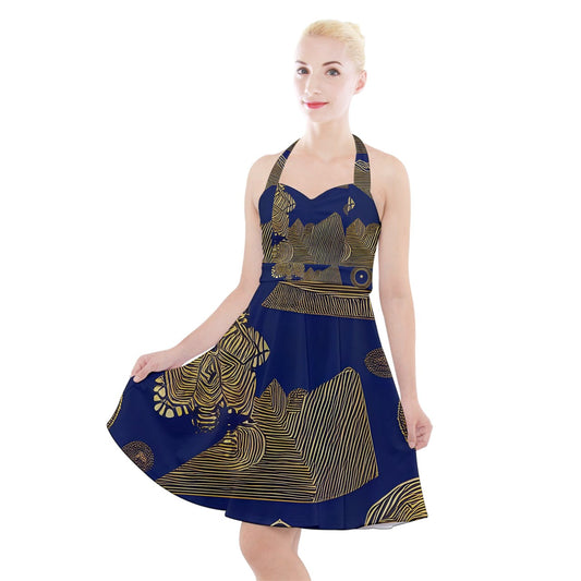 African | Ethnic | Halter Party Swing Dress