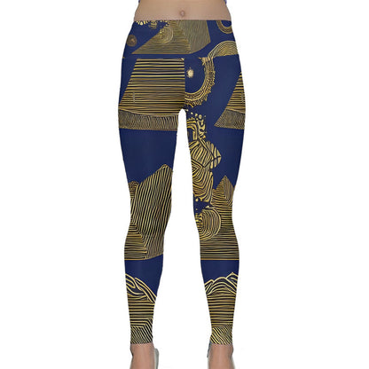 African | Ethnic | Lightweight Velour Classic Yoga Leggings