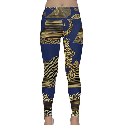 African | Ethnic | Lightweight Velour Classic Yoga Leggings