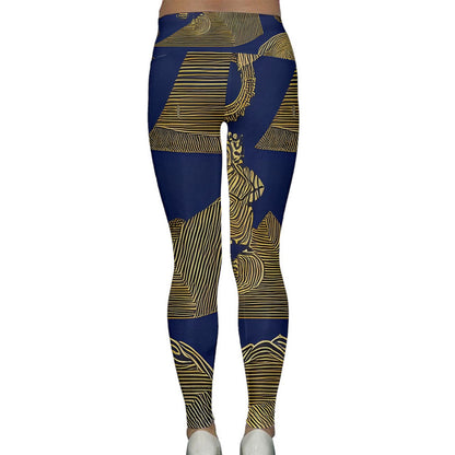 African | Ethnic | Lightweight Velour Classic Yoga Leggings