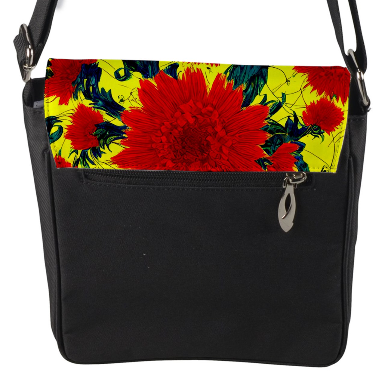 Red Flowers on Yellow Removable Flap Cover (S)