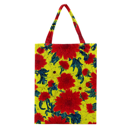 Red Flowers on Yellow Classic Tote Bag