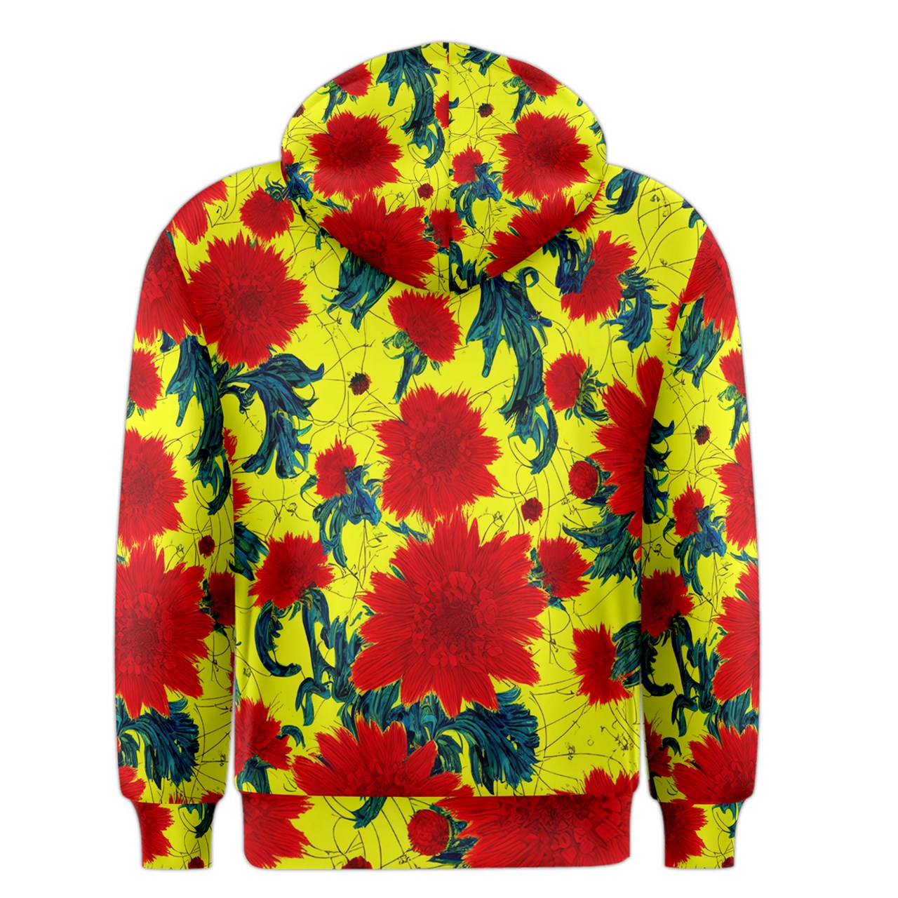 Red Flowers on Yellow Men's Core Hoodie