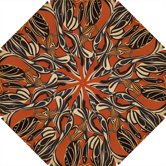 African - Ethnic Hook Handle Umbrella (Small) One Size