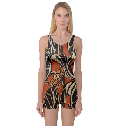 African - Ethnic One Piece Boyleg Swimsuit