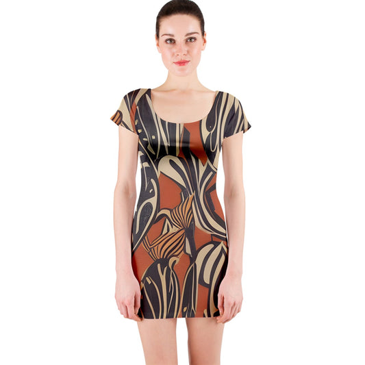 Luxtrini African-Ethnic Short Sleeve Bodycon Dress: Embrace Your Unique Style