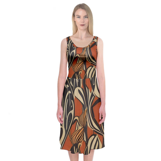 African - Ethnic Midi Sleeveless Dress